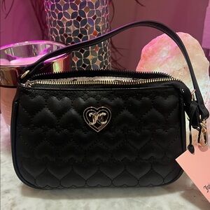 Juicy Couture Black Heart-Quilted Shoulder Bag